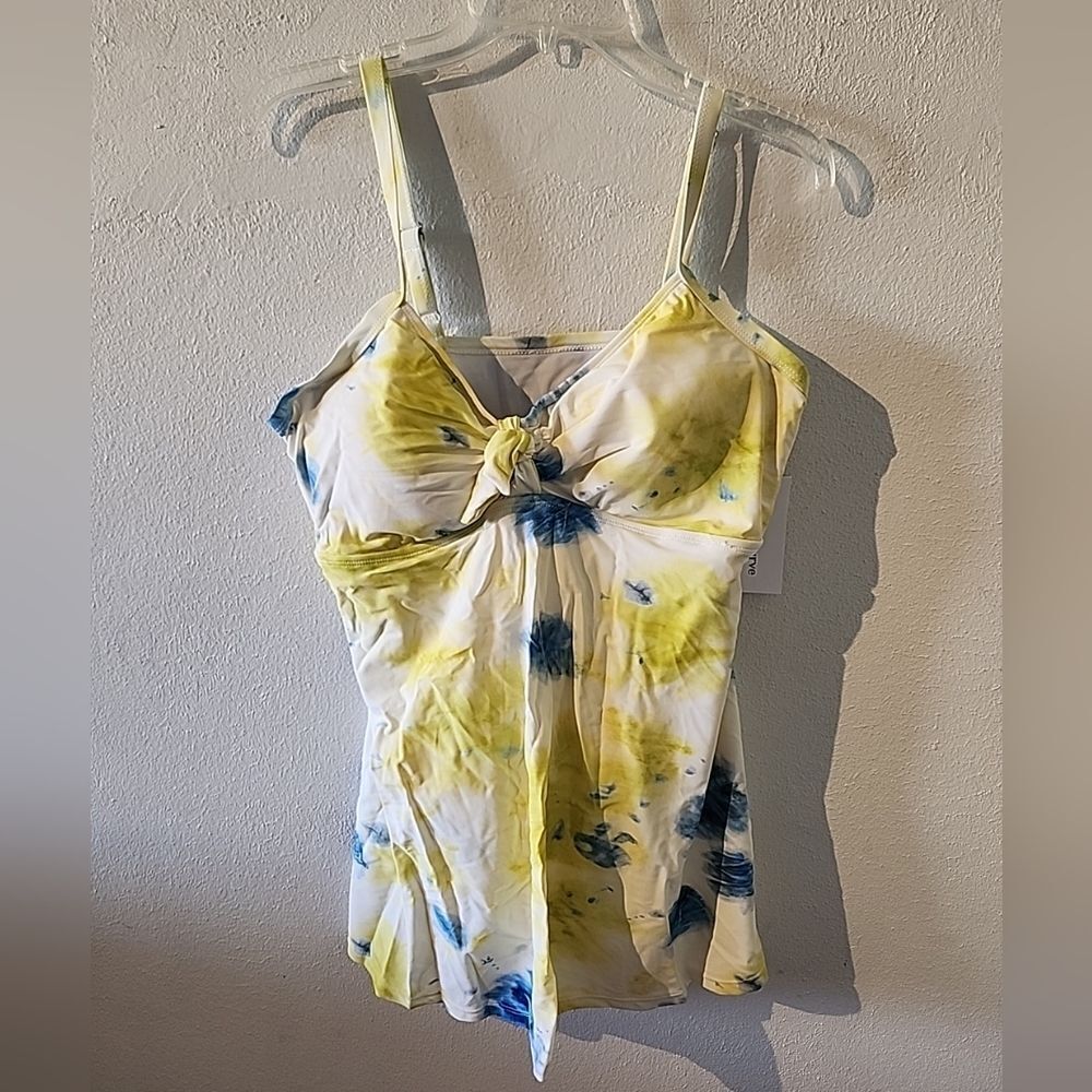 Meet Curve Swimsuit Blue Yellow  XXL One Piece 2xl Tie Dye Skirt